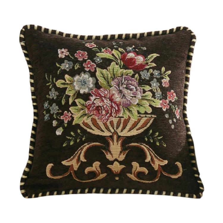 Роскошная наволочка для декоративной подушки из ткани с детальной вышивкой подарок для современных домов мягкая удобная ткань кофейный 850₽