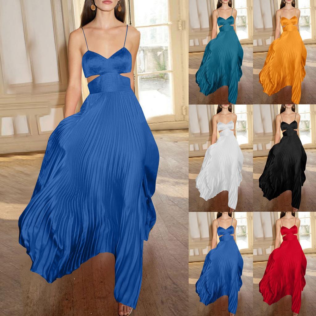 Women's Fashion Sexy Temperament Suspender Strap Color Tube Top Dress