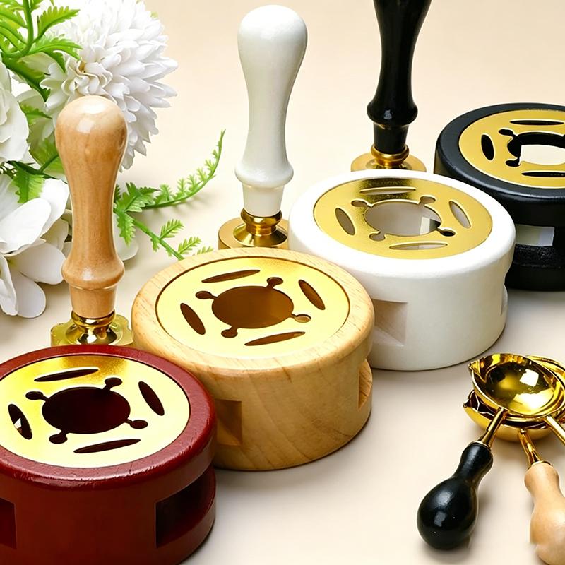 DIY Sealing Wax Spoon Bead Melting Heater Lacquer Furnace Solid Wood Stove Seal Supplies For Stamp Wax Stamp Craft Wedding Gifts