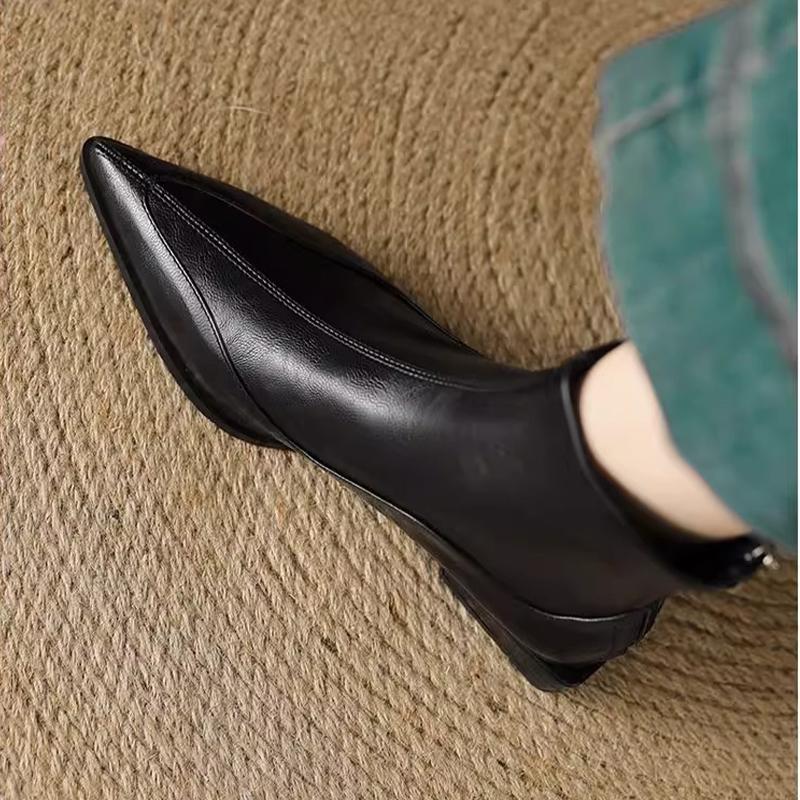 Women's Shoes Pointed Toe Mid Heels Fashion Shoes Luxury New Winter Ankle Boots Dress Designer Pumps Mujer Chelsea Botas