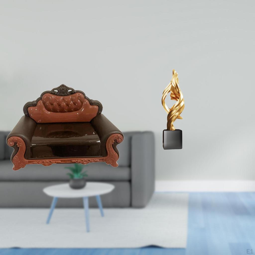 Miniature Sofa Chair Sculpture DIY Accessory Resin Art Figurine Decorative Furniture Model for House