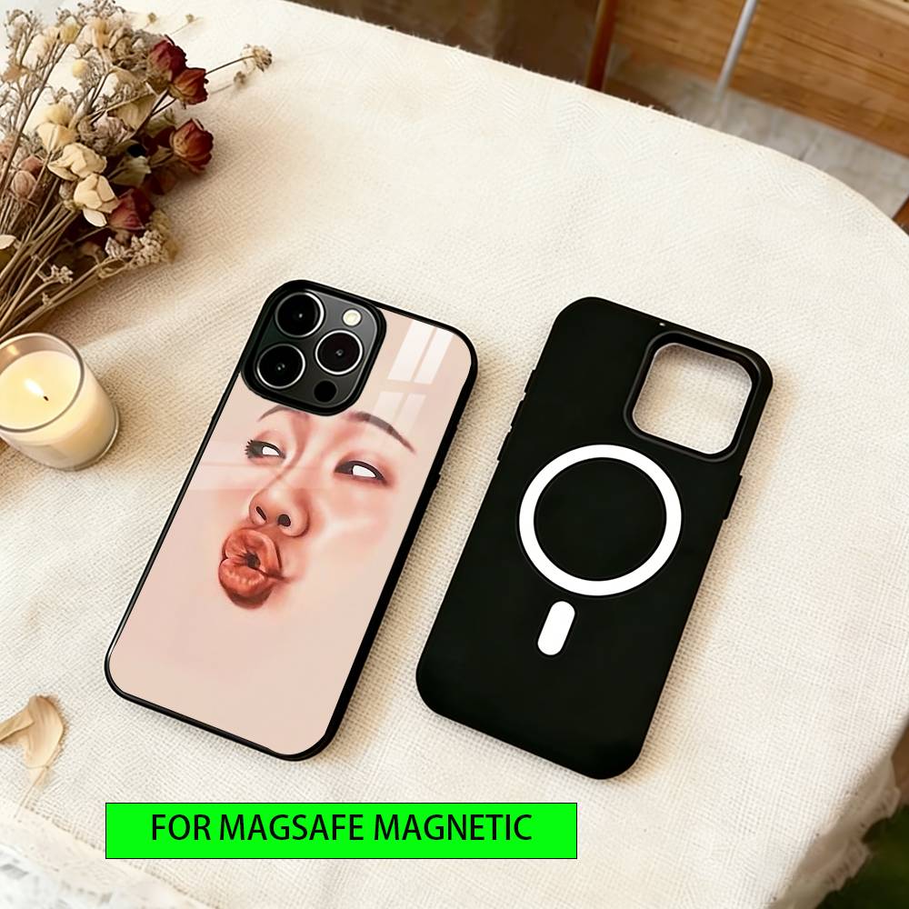 Abstract facial expression Phone Case For iPhone17,16,15,14,13,12,11 Plus,Pro Magnetic For Magsafe Wireless Charging