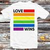 Love Wins LGBT Gay Lesbian Pride Rainbow Flag T Shirt B819