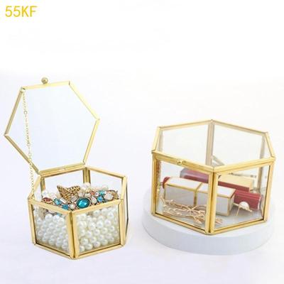 Boîte à Bijoux en Verre Clair 55KF Support Organisateur de Bijoux Boîte à Bagues Colliers Boucles d'Oreilles