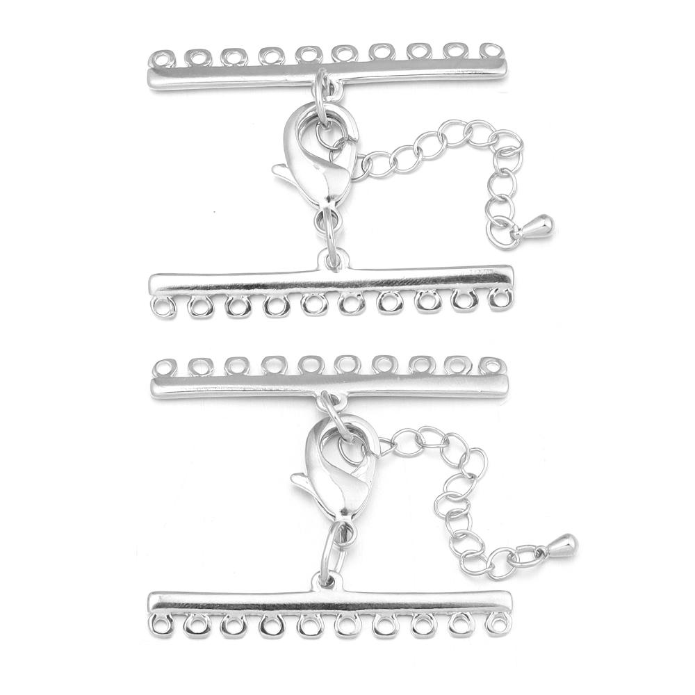 2 Sets Mehrsträngige Hummerklauen Verlängerungskette Halskette Armband Verbindungsstücke Verschlüsse Haken Für DIY Schmuckherstellung Zubehör