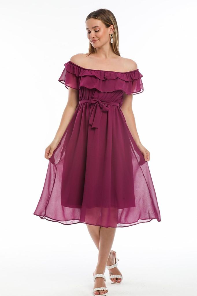 Damska sukienka w dużym rozmiarze Madonna Sukienka z kołnierzykiem w dużych rozmiarach