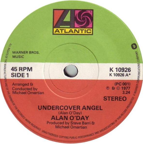 

7-дюймовая пластинка ALAN O DAY - Undercover Angel K10926 Atlantic 1977 UK Рок Б/У