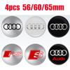 4pc 3D Styling 56/60/65mm Car Emblem Wheel hub Center Cap Badge Sticker for Audi Sline quattro RS A7 TT B9 8V A1 A5 S4 Q7 S3 8P