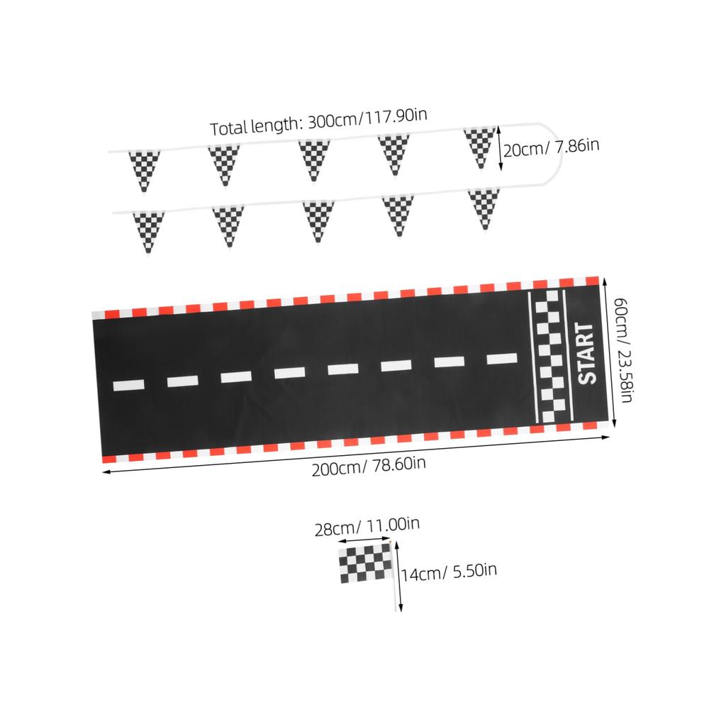 PHENOFICE Birthday Racing Decorations: 1 Set of Race Car Party Decoration Flags for Racing Car Birthday Party Decorations
