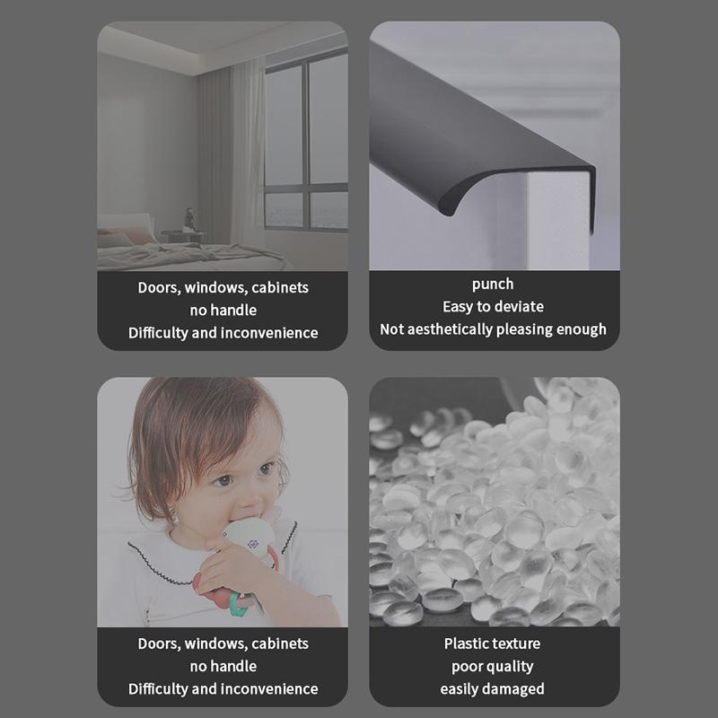 1 Pz Maniglie Autoadesive Istantanee per Cassetti e Armadi, Maniglie per Porte Adesive in Alluminio, Design Senza Foratura
