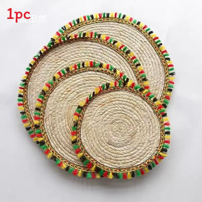 Japanese Woven Bamboo Coaster Set With Insulation For Home Use