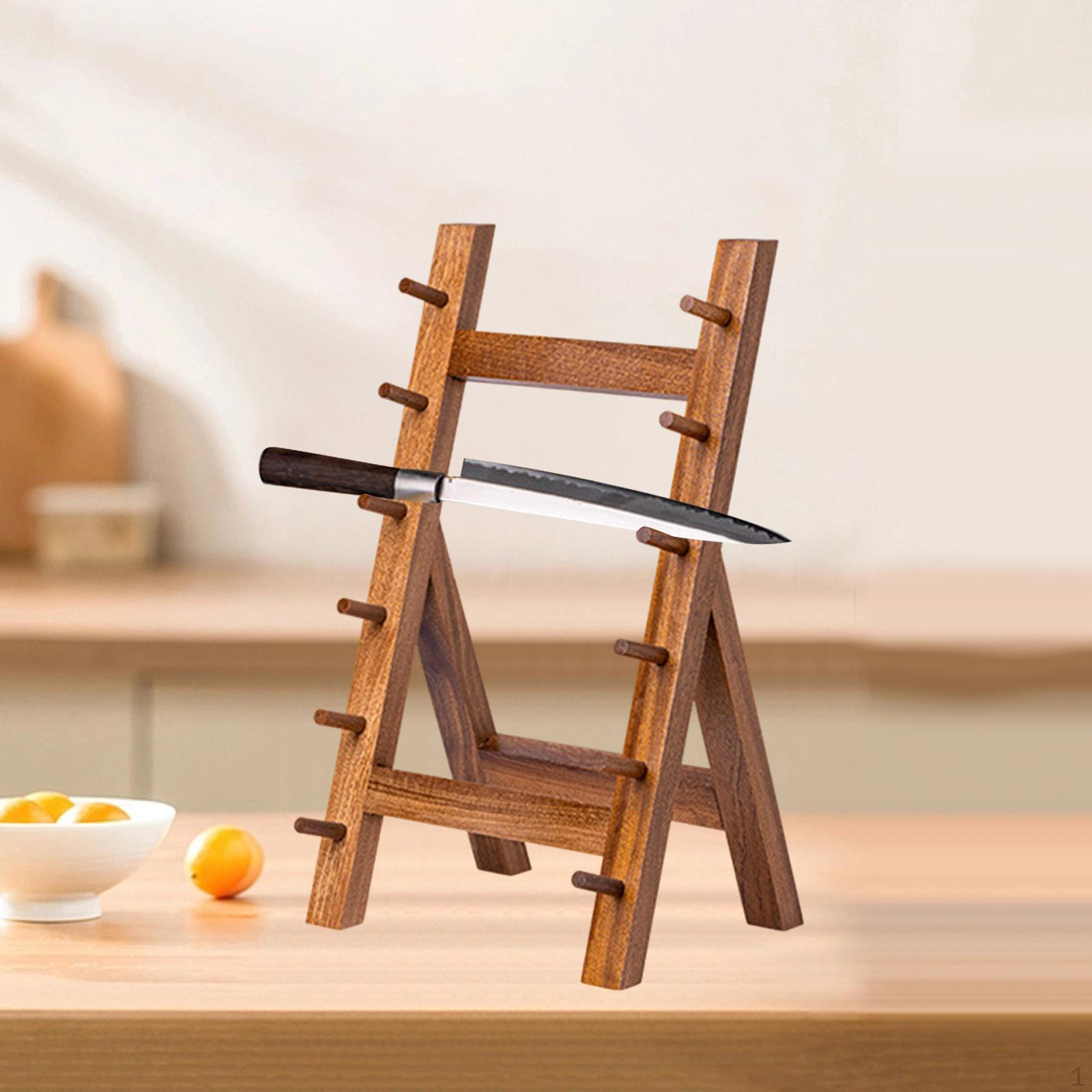 

Органайзер для ножів Полиця для зберігання лосося для колекційних шаф для домашнього декору Brown 6 Layer