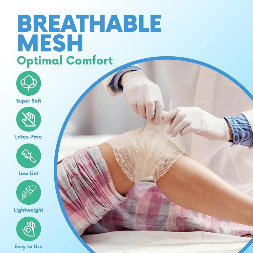 Breathable Gauze Bandage Rolls–4 Rolls- Premium First Aid Supplies For Safe Adventuring–Flexible–Bandage Wrap For Wound Dressing