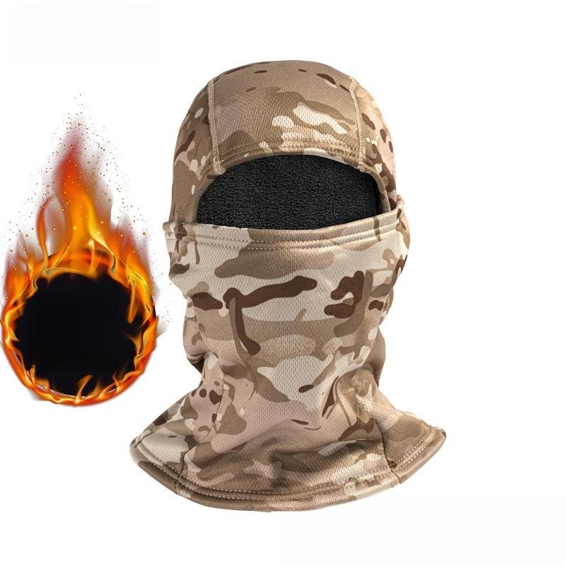 Winter Fleece Warm Camouflage Sturmhaube Outdoor Kälteschutz Ski Radfahren Vollgesichtsmaske Motorradmaske Helmfutter