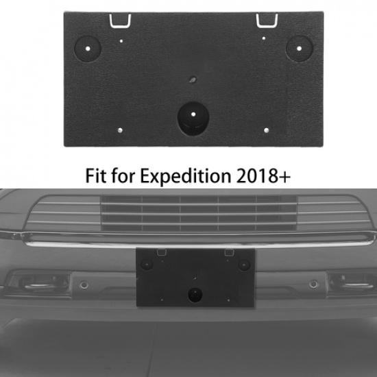 Black Front Bumper License Plate Tag Holder Accessorie For Ford Expedition 2018+