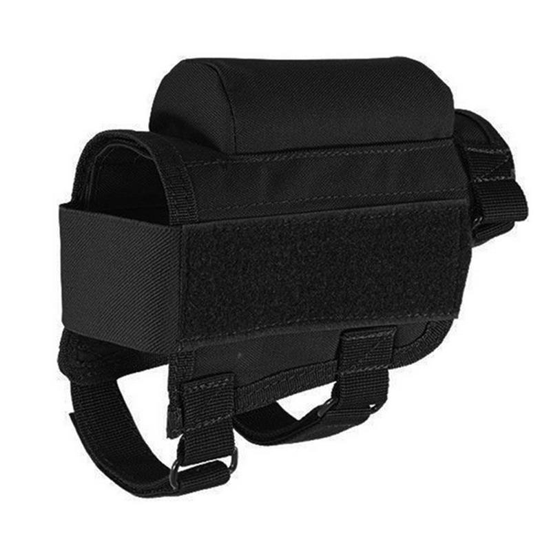 Camo Outdoor Butt Stock Rifle Cheek Rest Pouch Bullet Holder Adjustable Nylon Riser Pad Ammo Cartridges Bag for Hunting