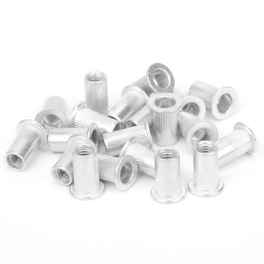 50pcs Durable Blind Rivet Nuts Knurled Design Rivet Nut Inserts For Automotive Repair