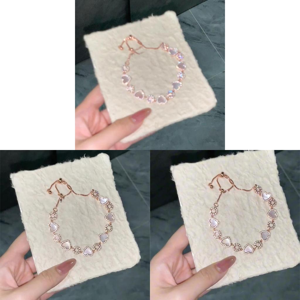 Handcrafted Heart Shape Adjustable Bracelet With Copper Plastic Material For Girls Gift Ideas