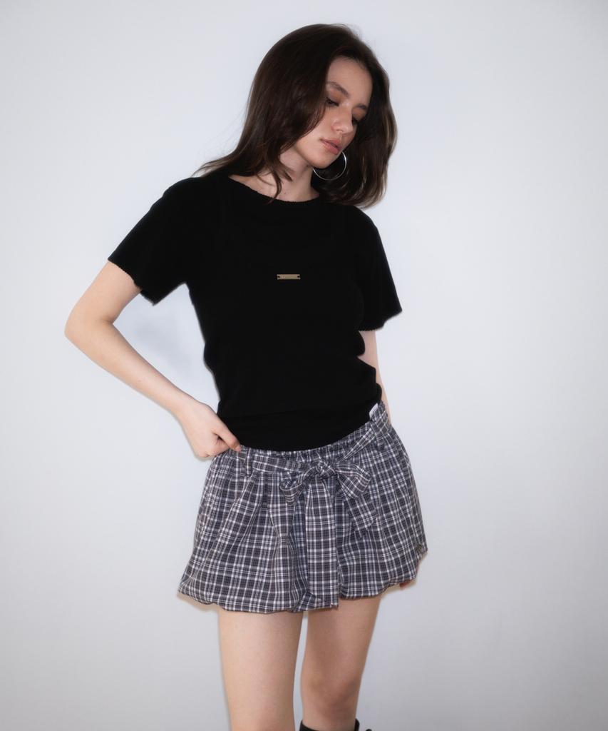 ROSEFRANTZ Soft Punching Lace T-Shirt [Black]