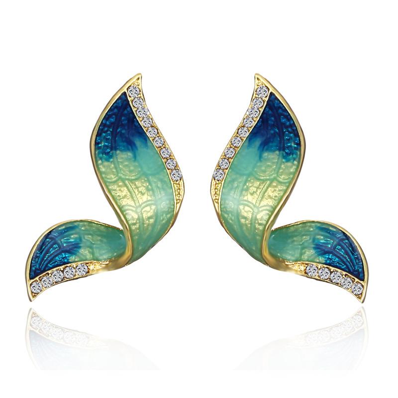 

Girls Colorful Butterfly Earrings Fashion Inlaid Diamonds Stud Earrings For Women Gifts ER17Y100M2