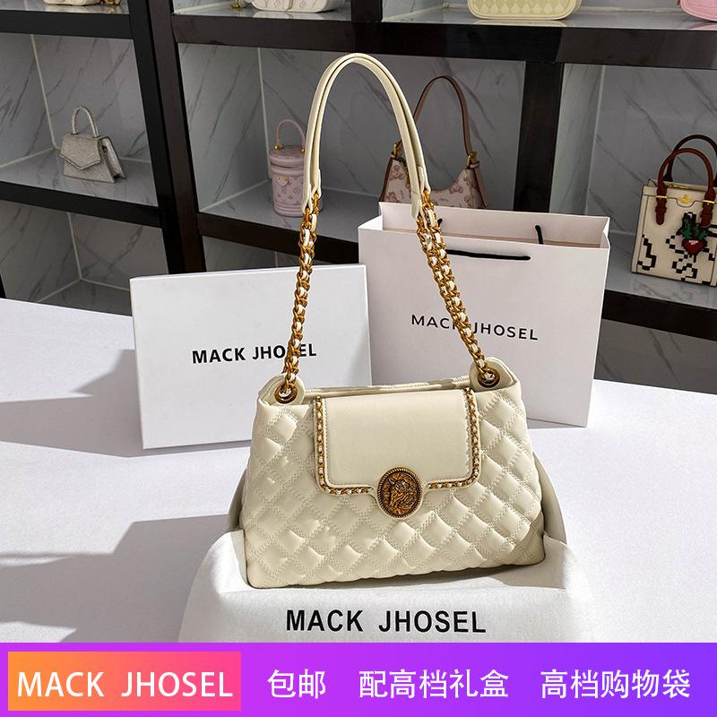 Xiaoxiangfeng Lingge Chain Underarm Bag Large Capacity Commuter Underarm Bag белый