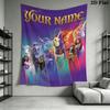 Custom Name Unicorn Academy Wall Tapestry Aesthetic Wall Hanging Printed Fabric Blanket Decorative Tapestries for Bedroom Living Room Home Decor
