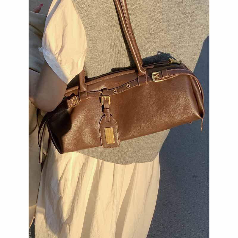 Medieval Underarm Bag Women's Autumn 2025 New Maillard Style Bowling Bag Large-capacity Shoulder Commuter Bag