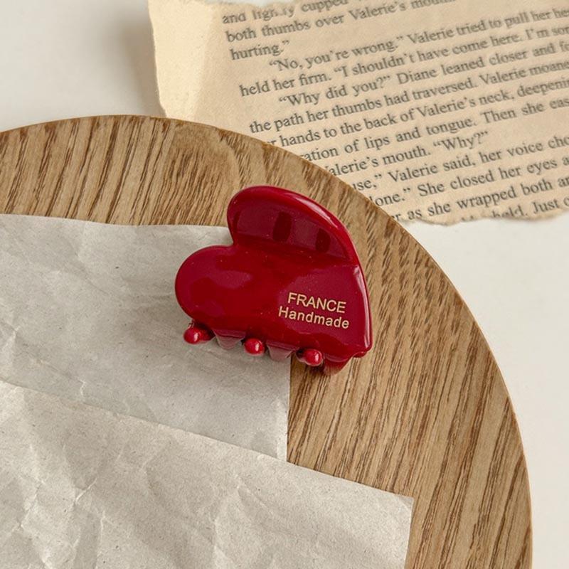 3,5 см маленькие крабики для волос симпатичные ацетатные заколки для волос в форме сердца для девочек шпильки для волос детские женские аксессуары для волос корейские крабы для волос красный