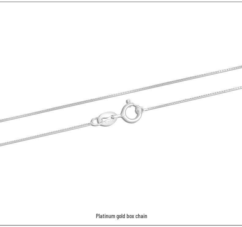 Genuine S925 Sterling Silver Necklace with Cross, O-ring, Chopin, Box, and Plain Clavicle Chains.