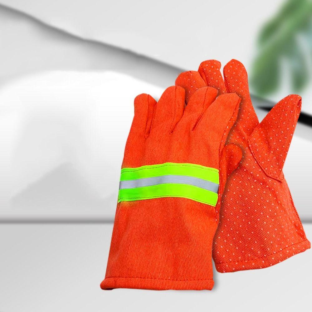Heat Resistant Firefighter Training Gloves Thicken Fire Resistant Gloves  Emergency Rescue