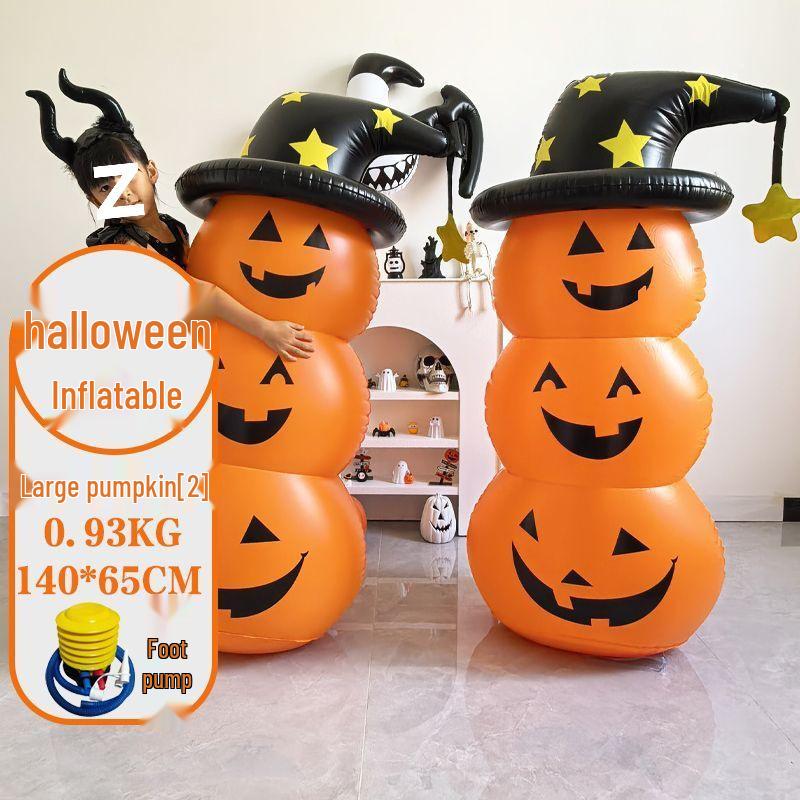 Halloween Inflatable Pumpkin Ghost Lantern Decoration Ornaments Costume Headwear