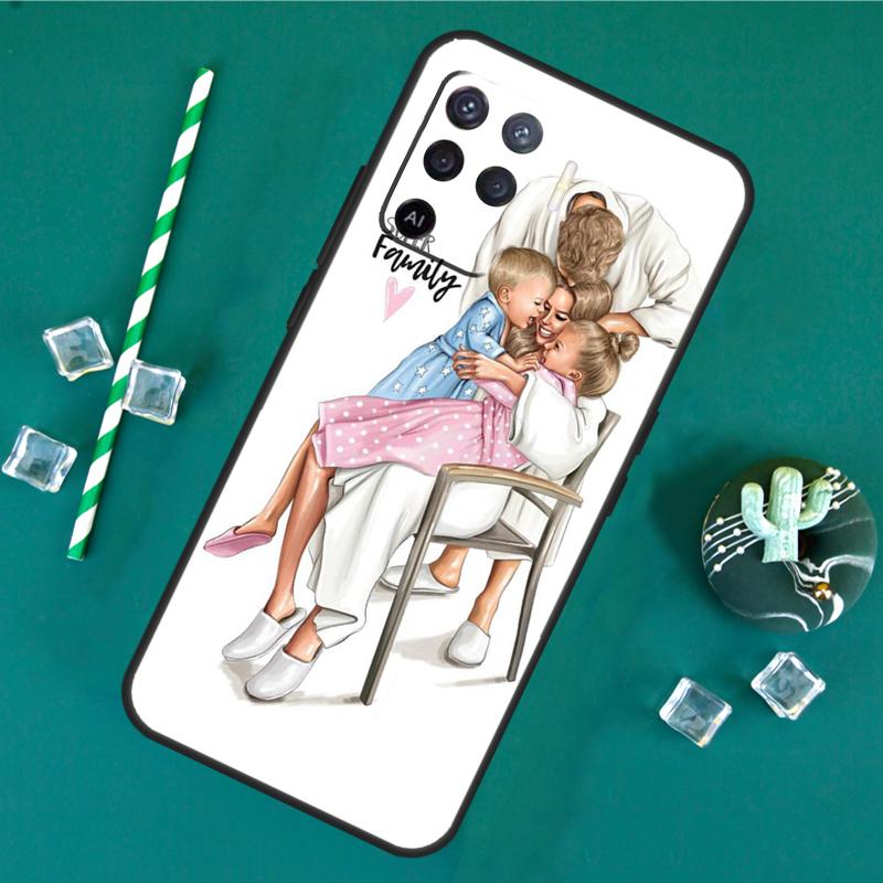 Brown Hair Baby Mom Girl Queen Case For Oppo A60 A40 A80 A16 A76 A96 A18 A38 A58 A78 A98 A91 A15 A17 A74 A94 A54 A57S Cover