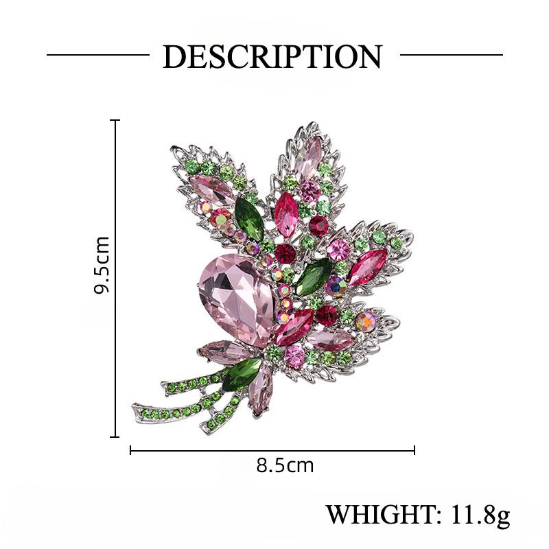 Broche en verre cristal haut de gamme, corsage de fleurs personnalisé, pendentif multifonction, accessoires vestimentaires