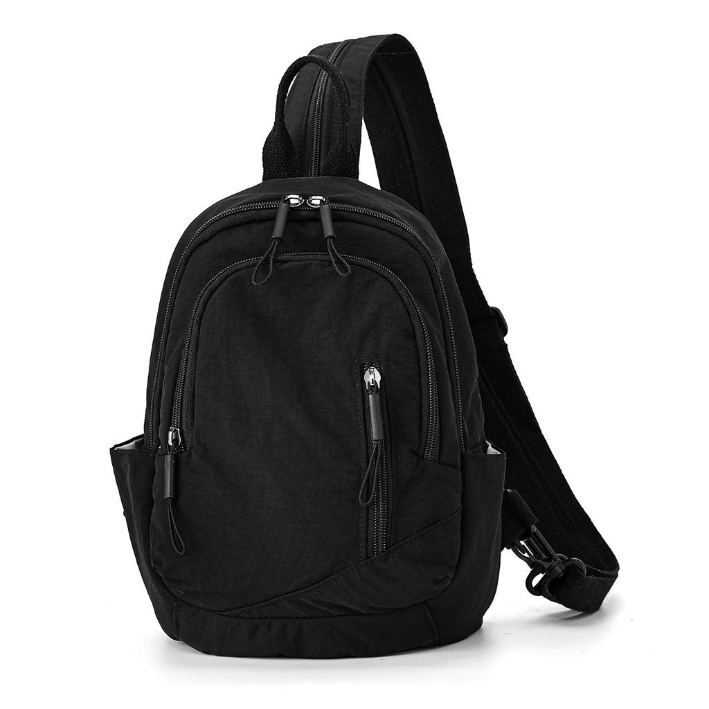 Solid Color Multifunctional Backpack Student Lightweight Chest Outdoor Travel Backpack