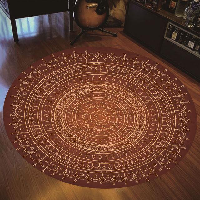 New Round Carpet Mandala Bohemian Gradient Colorful Rug For Living Room Bedroom Rugs Large Size Anti -Slip Floor Mat