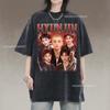 T-shirt Vintage anni '90 Hyunjin Stray Kids, Maglietta Unisex Musica Retrò