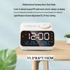 LED Voice-Controlled Alarm Clock Radio with FM, Temperature, and Humidity Display.