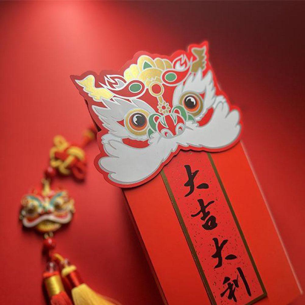 2025 Year of the Dragon New Year Fan Shape Red Envelopes Folding Red Envelope Best Wish Lucky Money Pockets Gifts