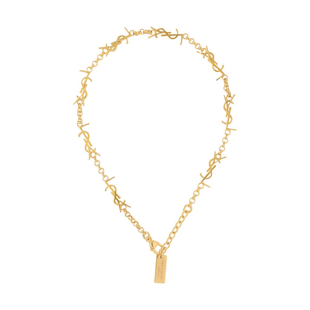 Saint Laurent Metal Nameplate Engraved Logo Bracelet Women Bracelet Brass Gold 757664Y15008030