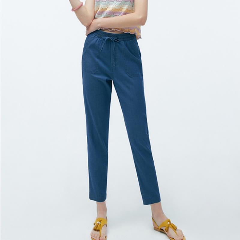 Baiyu Women Lyocell Soft Denim Pants Sdlw