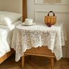 Runder Tischdecke aus floraler Spitze, Kaffeetischabdeckung aus Spitzengewebe mit muschelförmigem Rand für Hochzeit, Nachmittagstee-Party, Eingangsbereich-Dekoration