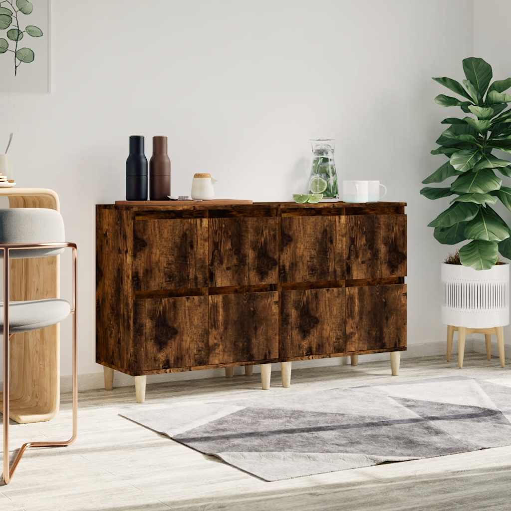 Sideboards 2 pcs Smoked Oak 60 x 35 x 70 cm Engineered Wood