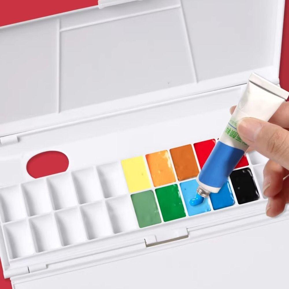 24 Grids Travel Painting Palette Reusable Watercolor Mixing Tray Paint Pigment Tray Art Supplies