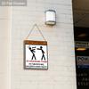 2pcs Russian Wooden Warning Signs - Rectangle Hanging Ornament for Front Door, Wall Decor