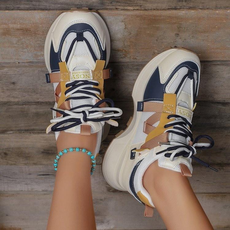 

Dad shoes sneakers women s spring and autumn models European and American popular college style thick-soled round head breathable soft-soled runnin 40 синий