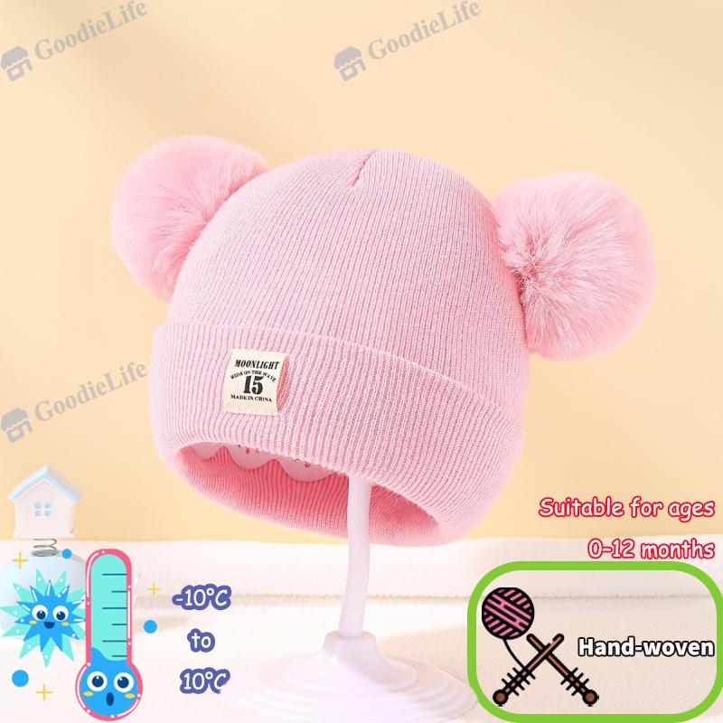 Winter Baby Hat 0-12 Months Newborn Double Layer Warm Infant Cap for Boys Girls Autumn Winter