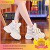 Women's Height-Boosting Thick-Sole Cotton Winter Sneakers with Plush Lining