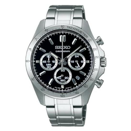 SEIKO SELECTION SBTR013 orologio da polso da uomo al quarzo con cronografo a batteria quadrante nero acciaio inossidabile calendario data lancetta 24 ore equipaggiato