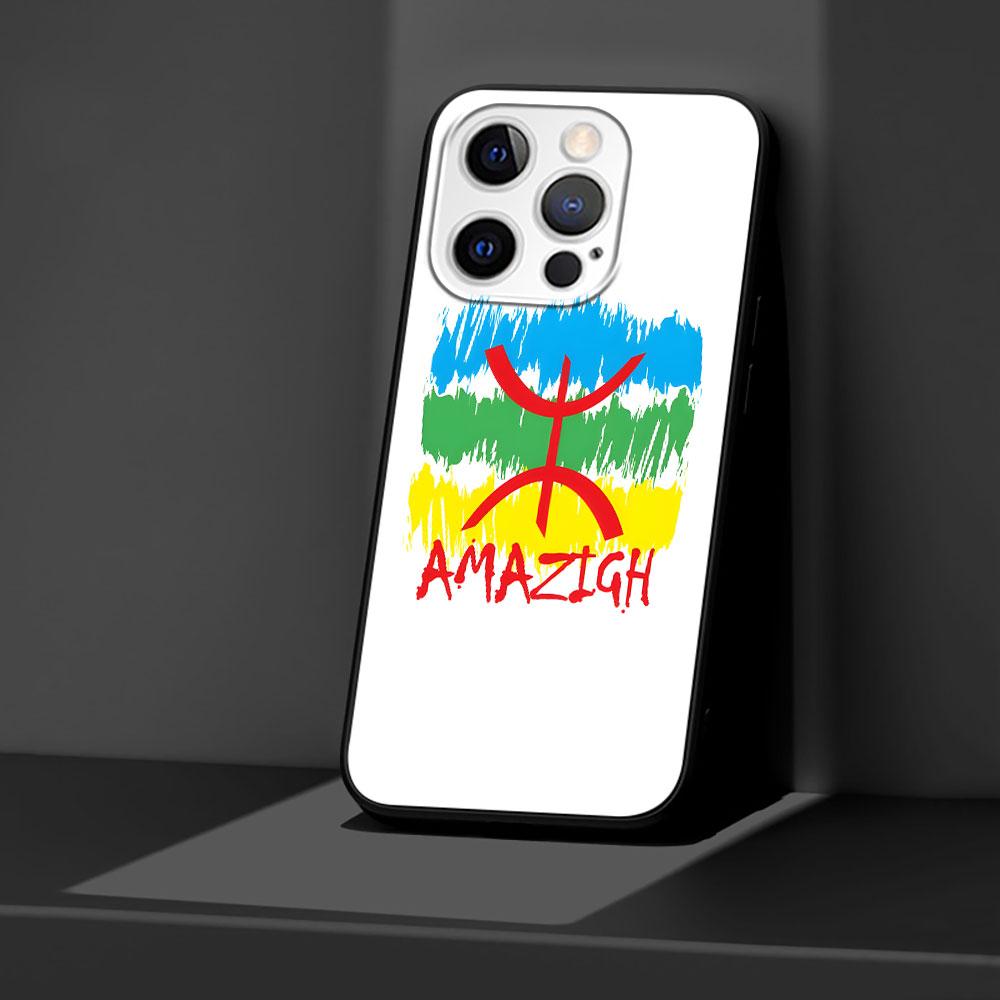 Flag Amazigh Berber Case for Apple iPhone 14 11 7 SE 2020 8 X XS 13 12 Mini XR 15 Pro Max Silicone Black Soft Phone Cover
