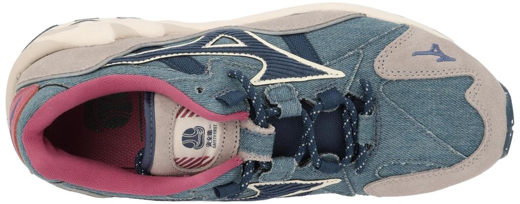 Mizuno Wave Rider 1 Perfect for and Denim Blue X Indigo X Size 2E Sneakers, Commuting, School, Lifestyle, Casual, Wine, 23.0 Cm,